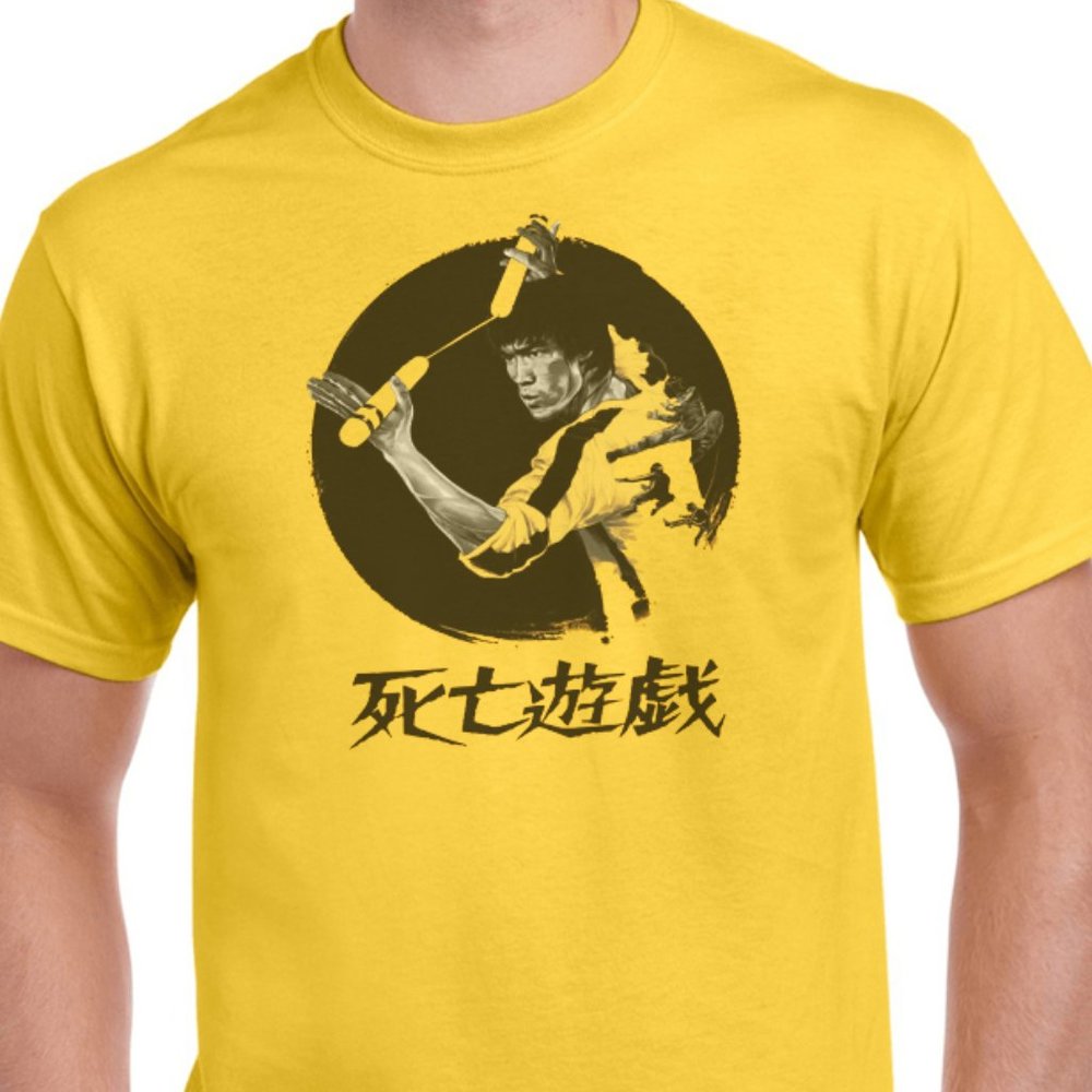 BRUCE LEE, KARATE COOL GOLD/YELLOW MENS TEE T-1678